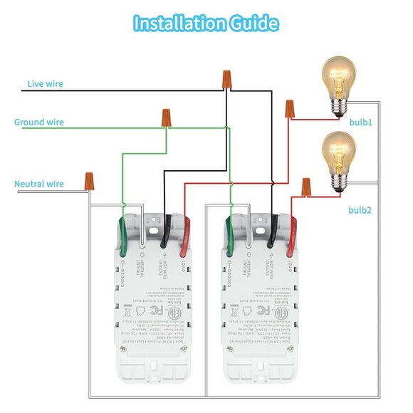 Smart WiFi Light Switch 2 Gang Compatible With Alexa Google & SmartThings - Picture 2 of 11